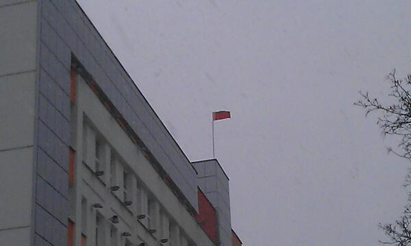 Перевёрнутый флаг Беларуси замечен в Бресте