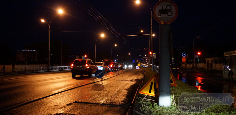 Дорожные работы в Бресте ведутся частично в ночное время