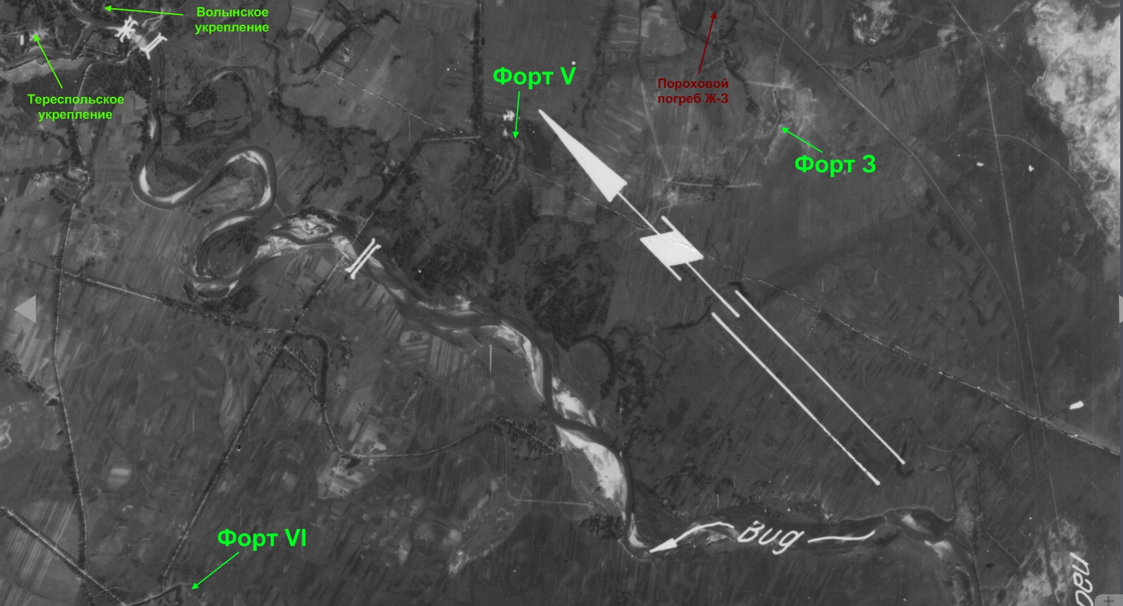 Форты Брестской крепости на старых картах с привязкой к современной  местности